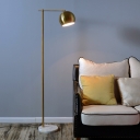 Dome Living Room Standing Light Metal Single Nordic Style Floor Lamp with Disc Marble Base