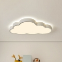 Kids Style Cloud LED Ceiling Light Metal Bedroom Flushmount Light with Acrylic Shade