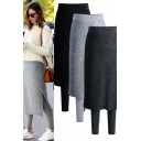 Girls Simple Culottes High Rise Slit Sides Ankle Fitted Solid Culottes