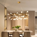 Branch Dining Room LED Pendant Light Metallic Postmodern Hanging Island Light in Gold