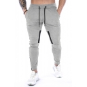 Mens Sports Pants Tape Drawstring Waist Ankle Fitted Pants
