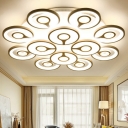 White Tree-Like LED Semi Flush Mount Contemporary Acrylic Ceiling Light for Bedroom