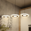 Disk Acrylic LED Cluster Pendant Lighting Minimalist 3-Light Clear Hanging Light Fixture