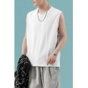Casual Men's Tank Top Plain Crew Neck Sleeveless Relaxed Fitted Tank Top