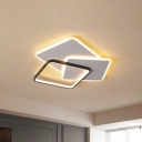 Acrylic Multi-Square LED Flush Mount Light Contemporary Black-White Ceiling Flush Light