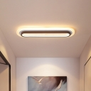 Oblong LED Flush Light Fixture Nordic Acrylic Coffee Ceiling Mount Lighting for Foyer