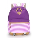 Popular Navy Stripes Pattern Canvas School Bookbag Backpack 32*14.5*45 CM