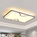 Acrylic Symmetric Flush Mount Light Fixture Modern Coffee LED Ceiling Flush Light