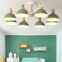 Macaron Novelty Ceiling Chandelier Geometrical Pendant Light with Metal Shade for Bedroom