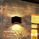 Shaded LED Wall Sconce Lighting Minimalist PVC Black Wall Lamp Fixture for Backyard