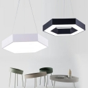 Minimalistic Hexagonal LED Hanging Light Acrylic Office Chandelier Lighting Fixture