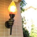 Torch Restaurant Wall Lamp Aluminum Single-Bulb Decorative Wall Lighting in Bronze