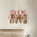 Bubble Chandelier Pendant Light Contemporary Colored Glass 12 Bulbs Dining Room LED Hanging Light