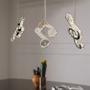 Artistic Musical Note Multi-Pendant Light Clear Crystal 3-Bulb Dining Room LED Hanging Lamp