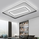 Acrylic Geometric Flush Light Modern Style Black LED Flush Mount Fixture for Living Room