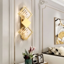 Gold Finish Geometric Wall Light Sconce Postmodern Crystal Wall Mounted Light for Hall