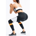 Basic Women's Training Co-ords Contrast Panel Round Neck Sleeveless Active Bra with High Waist Ankle Length Skinny Leggings Co-ords