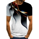 Stylish Men's Tee Top 3D Graphic Print Crew Neck Short Sleeve Regular Fitted T-Shirt