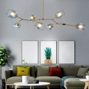 Molecular Living Room Ceiling Lighting Colored Glass 7 Heads Living Room Chandelier Light Fixture