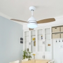 3-Blade Macaron Dome Ceiling Fan Lighting Acrylic Dining Room LED Semi Flush Light with Remote, 42.5