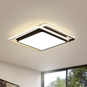 Simplicity Geometric LED Flushmount Light Acrylic Bedroom Ceiling Mount Light Fixture