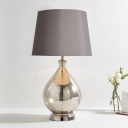 Bucket Shade Table Lamp Modern Style Fabric Single Living Room Nightstand Lighting