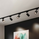 Modern Tubular Track Lighting Fixture Metal Restaurant Semi Flush Mount Ceiling Light