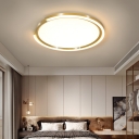Circle Metallic Flush Ceiling Light Contemporary Gold LED Flush Mount Lighting Fixture