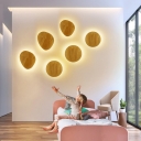 Ultrathin Wooden Wall Mount Lamp Art Deco LED Surface Wall Sconce for Living Room