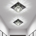 Cut Crystal Square LED Flush Mount Spotlight Modern Style Ceiling Flush Light for Passageway