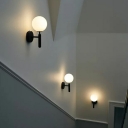 Ball Stairway Wall Mounted Lighting Glass Single-Bulb Simple Style Wall Mount Light