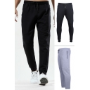 Simple Sweatpants Sherpa Liner Drawstring Waist Ankle Relaxed Plain Sweatpants for Guys