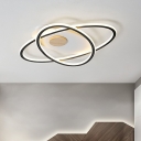 Orbit Semi Flush Ceiling Light Simple Style Metal Bedroom LED Flushmount Lighting