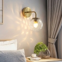 Global Bedside Wall Lighting Ideas Clear Ripple Glass Single Modern Wall Mounted Lamp