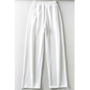 Basic Women's Pants Solid Color Elastic Waist Drawstring Cuffs Ankle Length Pants