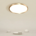 Brushed Gold Disk LED Flush Mount Light Fixture Minimalistic Aluminum Ceiling Light for Bedroom