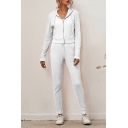 Simple Girls Co-ords Solid Color Long Sleeve Zip Up Regular Fit Jacket & Pants Set