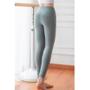Womens Leggings Athletic Solid Color Waist-Control Naked Feeling Butt Lifting High Waist Ankle Length Skinny Fit Yoga Leggings