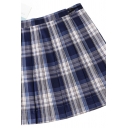 Fashionable Women's Skirt Plaid Print High Rise Invisible Zip High Rise Mini Skirt