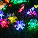 16.4ft Contemporary Snowflake Solar String Light Plastic 20 Bulbs Garden LED Fairy Lighting in White