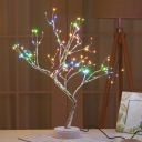 Gold Finish Pearl Tree Night Light Decorative Plastic LED Table Lamp for Living Room