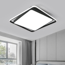 Black Rectangular Flush Ceiling Light Contemporary Acrylic LED Flush Mount Lighting