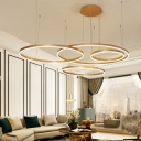 Brass Multi Ring Hanging Ceiling Light Modernism Metal Led Pendant Light for Home