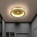 Aluminum Geometric Ceiling Mounted Fixture Simplicity LED Semi Flush Light for Foyer