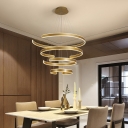 Layered Circle Living Room Chandelier Light Acrylic Simplicity LED Pendant Light Fixture in Gold