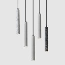 Tubular Kitchen Down Lighting Pendant Terrazzo Nordic Style LED Hanging Light Fixture