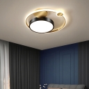 Circular Acrylic LED Flush Mount Light Simplicity Gold Flush Mount Ceiling Lighting for Bedroom