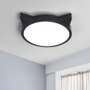 Cat Head Shaped LED Ceiling Lighting Cartoon Metal Flush Mounted Light for Bedroom
