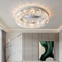 Crystal Circle Flush Mount Lamp Minimalistic Ceiling Flush Mount Light for Living Room