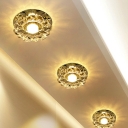 LED Aisle Ceiling Flush Mount Lamp Modern Flushmount Light with Flower Clear Crystal Shade